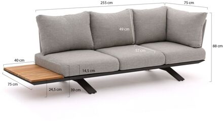 Suns Stockholm lounge tuinbank 3-zits hoekelement 255cm - Laagste prijsgarantie! Grijs