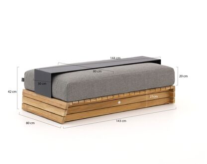 Suns Tovara lounge tuintafel 140x80x20cm - Laagste prijsgarantie! Bruin