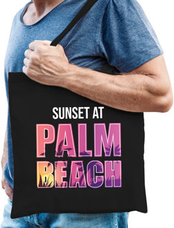Sunset at Palm Beach tasje zwart voor heren - Feest Boodschappentassen