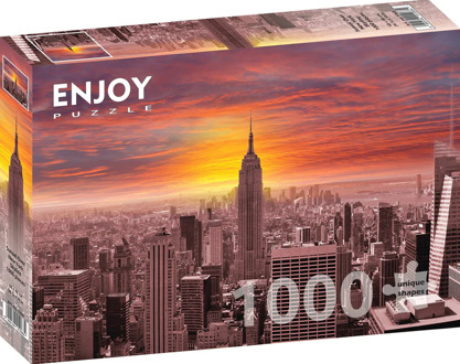 Sunset Over New York Skyline Puzzel (1000 stukjes)