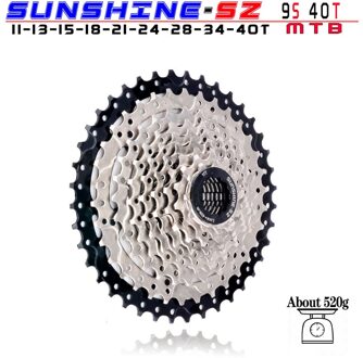 Sunshine 9 Speed Mtb Racefiets Freewheel Cassette Vliegwiel 9 S 32/36/40/42/46/50T Voor Shimano M370 M390 M4000 M590 Sram 9V 9S 11-40T