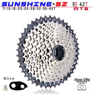 Sunshine 9 Speed Mtb Racefiets Freewheel Cassette Vliegwiel 9 S 32/36/40/42/46/50T Voor Shimano M370 M390 M4000 M590 Sram 9V 9S 11-42T