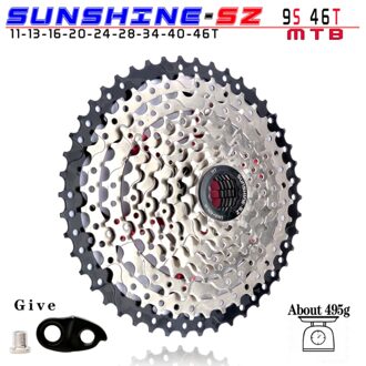 Sunshine 9 Speed Mtb Racefiets Freewheel Cassette Vliegwiel 9 S 32/36/40/42/46/50T Voor Shimano M370 M390 M4000 M590 Sram 9V 9S 11-46T