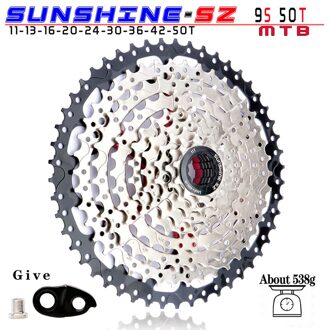 Sunshine 9 Speed Mtb Racefiets Freewheel Cassette Vliegwiel 9 S 32/36/40/42/46/50T Voor Shimano M370 M390 M4000 M590 Sram 9V 9S 11-50T