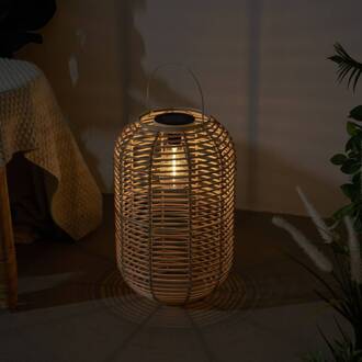 Sunshine Nature LED lantaarn op zonne-energie beige