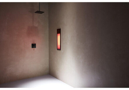 Sunshower Pure Black infrarood inbouwapparaat 19.9x61.9x10cm half body 1250watt zwart/aluminium 80063