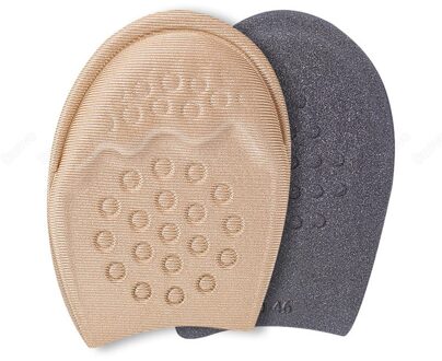 Sunvo Vrouwen Anti Slip Voorvoet Inlegzolen Voor Hoge Hakken Schoenen Maat Reducer Voet Teen Pad Schoen Filler Inserts Pain Relief kussen heren Beige ronde