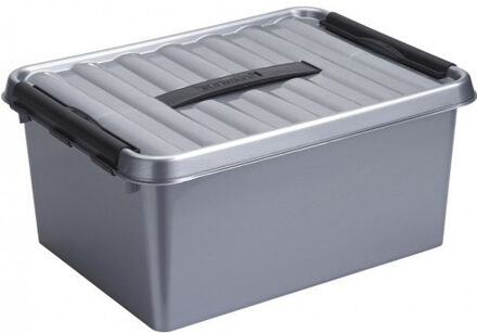 SunWare 10x sunware q-line opberg box/opbergdoos - 15 liter - 40 x 30 x 18 cm - kunststof - grijs