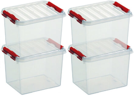 SunWare 12x sunware q-line opberg box/opbergdoos - 3 liter - 20 x 15 x 14 cm - kunststof - transparant