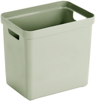 SunWare 1x Kunststof opbergbakken/opbergmanden lichtgroen 25 liter - Opbergbox