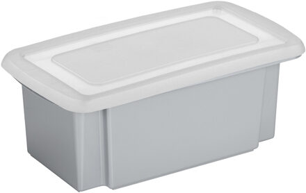 SunWare 1x opslagbox kunststof 7 liter grijs 38 x 21 x 14 cm met deksel
