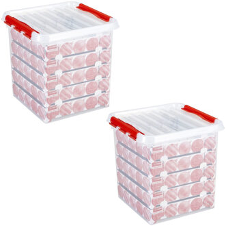 SunWare 2x Kerstballen/kerstversiering opruimen opbergboxen 125 kerstballen