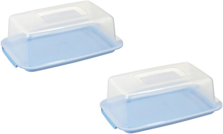 SunWare 3x stuks vershouddozen/voedsel bewaardozen transparant/blauw 3,75 liter
