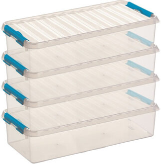 SunWare 5x sunware q-line opberg box/opbergdoos - 6.5 liter - 48 x 19 x 10 cm - kunststof - transparant