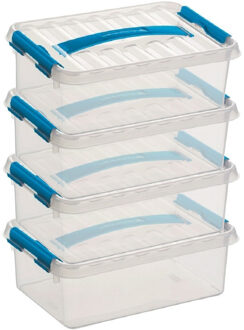 SunWare 6x sunware q-line opberg box/opbergdoos - 4 liter - 30 x 20 x 10 cm - kunststof - transparant