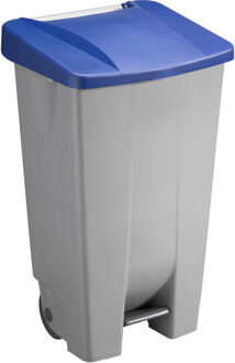 SunWare Afvalcontainer/rolemmer/pedaalemmer Basic - blauw - 120 liter - 51 x 43 x 88 cm - huis/tuin afval sc