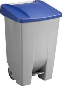 SunWare Afvalcontainer/rolemmer/pedaalemmer Basic - blauw - 80 liter - 19 x 41 x 75 cm - afval scheiden