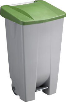 SunWare Afvalcontainer/rolemmer/pedaalemmer Basic - groen - 120 liter - 51 x 43 x 88 cm - huis/tuin afval sc