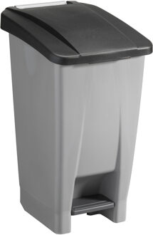 SunWare Afvalcontainer/rolemmer/pedaalemmer Basic - zwart - 60 liter - 49 x 38 x 70 cm - huis/tuin afval