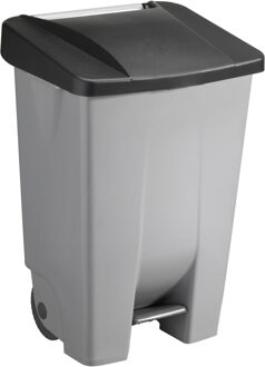 SunWare Afvalcontainer/rolemmer/pedaalemmer Basic - zwart - 80 liter - 19 x 41 x 75 cm - afval scheiden