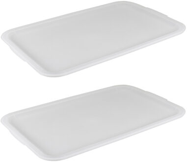 SunWare deksel voor Sigma Home opbergbakken 45L - 2x - kunststof - 39 x 60 x 1,5 cm - wit