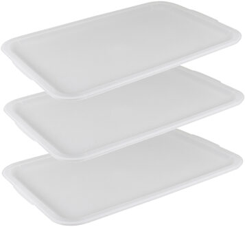 SunWare deksel voor Sigma Home opbergbakken 45L - 3x - kunststof - 39 x 60 x 1,5 cm - wit