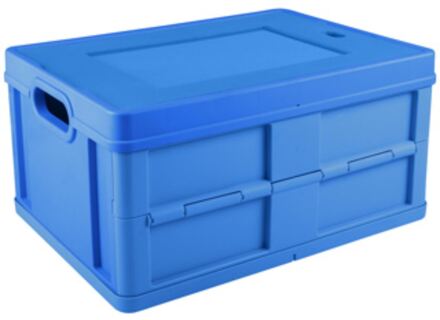 SunWare dicht vouwkrat 32L met deksel blauw