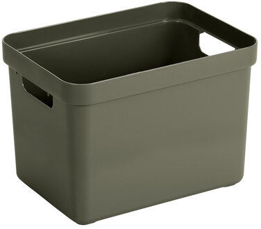 SunWare Donkergroene opbergboxen/opbergmanden 18 liter kunststof - Opbergbox