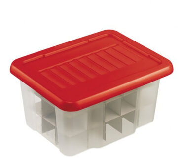 SunWare Kerstballen opbergbox - rood - 45 kerstballen - 24 liter - kunststof - opbergen - opruimen Multi