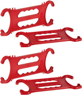 SunWare Kerstverlichting haspels - 4x st - rood -?32,5 x 15 x 1,5 cm - kerstlampjes opruimen