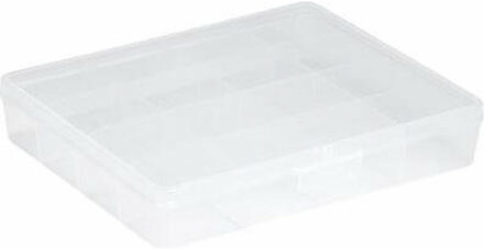 SunWare Opberg box/opbergdoos - 16 vaks - transparant - kunststof - 29,5 x 24,5 x 5,5 cm