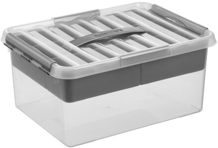 SunWare Opberg box/opbergdoos met vakverdeling tray - 15 liter - 40 x 30 x 18 cm - kunststof
