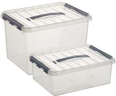 SunWare Opberg boxen set van 4x stuks in 12 en 22 Liter kunststof met deksel