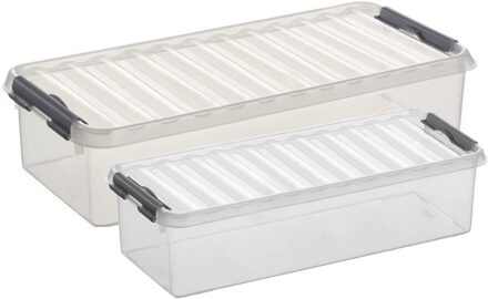 SunWare Opberg boxen set van 4x stuks in 3.5L en 6.5L kunststof met deksel