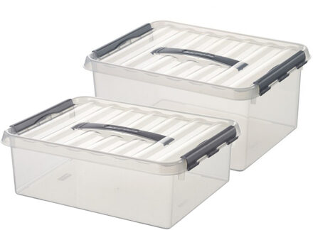 SunWare Opberg boxen set van 6x stuks in 10 en 15 Liter kunststof met deksel