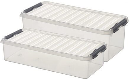 SunWare Opberg boxen set van 6x stuks in 9.5L en 6.5L kunststof met deksel