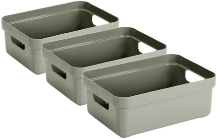 SunWare Opbergbox - 6x - kunststof - lichtgroen - 9 liter - Opbergbakken - Opbergmanden
