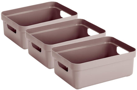 SunWare Opbergbox - 6x - kunststof - roze - 9 liter - Opbergbakken - Opbergmanden