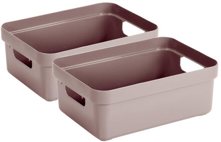 SunWare Opbergbox - 8x - kunststof - roze - 9 liter - Opbergbakken - Opbergmanden