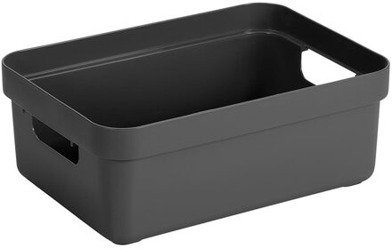 SunWare Opbergbox - kunststof - antraciet - 9 liter - Opbergbakken - Opbergmanden