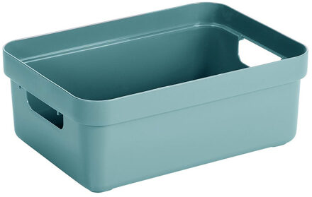 SunWare Opbergbox - kunststof - blauwgroen - 9 liter - Opbergbakken - Opbergmanden