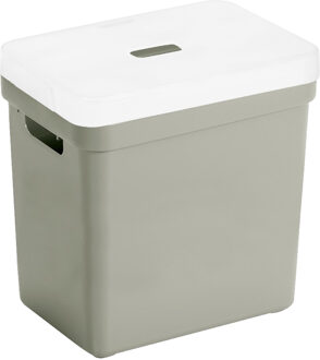 SunWare Opbergbox met transparante deksel - 1x stuks - lichtgroen - 25L - kunststof - 35x25x36cm