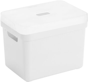 SunWare Opbergbox met transparante deksel - 1x stuks - wit - 18 liter - kunststof - 35x25x24