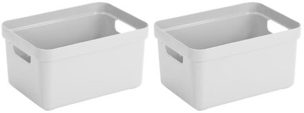 SunWare Opbergbox Sigma - 4x - kunststof - wit - 5 liter - Opbergbakken/opbergers