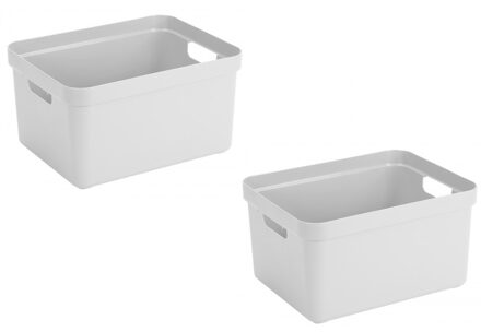 SunWare opbergbox Sigma - 5x stuks - kunststof - 32 liter - wit - opberg dozen/bakken