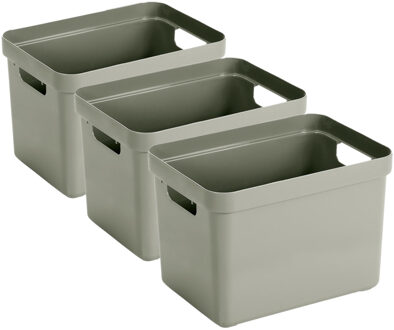 SunWare Opbergbox Sigma - 6x - kunststof - lichtgroen - 18 liter - Opbergbakken/opbergers