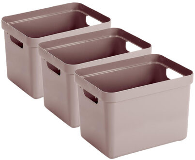 SunWare Opbergbox Sigma - 6x - kunststof - roze - 18 liter - Opbergbakken/opbergers