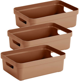 SunWare opbergbox Sigma Home - 6x - kunststof - 9 liter - terra - opberg dozen/bakken