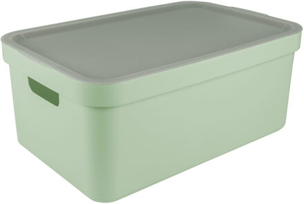 SunWare opbergbox Sigma Home met deksel - kunststof - 45 liter - lichtgroen