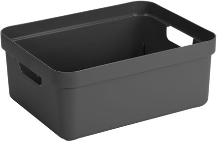 SunWare Opbergbox Sigma - kunststof - antraciet - 24 liter - Opbergbakken/opbergers